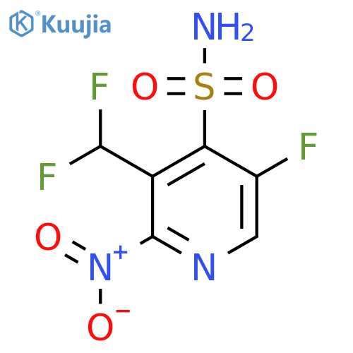 3-(Difluoromethyl)-5-fluoro-2-nitropyridine-4-sulfonamide structure