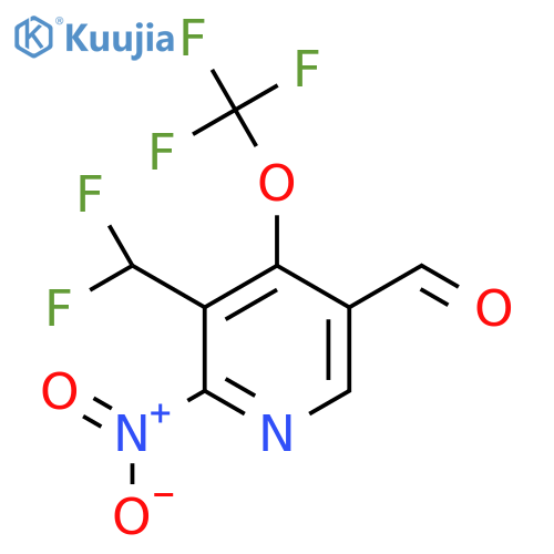 3-(Difluoromethyl)-2-nitro-4-(trifluoromethoxy)pyridine-5-carboxaldehyde structure