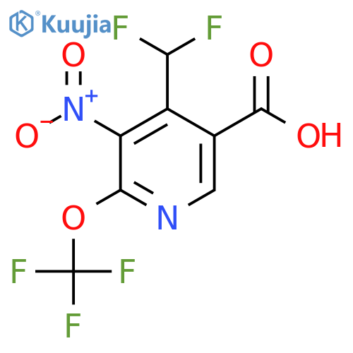 4-(Difluoromethyl)-3-nitro-2-(trifluoromethoxy)pyridine-5-carboxylic acid structure