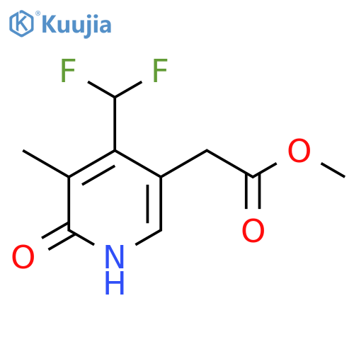 Methyl 4-(difluoromethyl)-2-hydroxy-3-methylpyridine-5-acetate structure