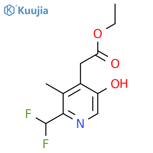 Ethyl 2-(difluoromethyl)-5-hydroxy-3-methylpyridine-4-acetate structure
