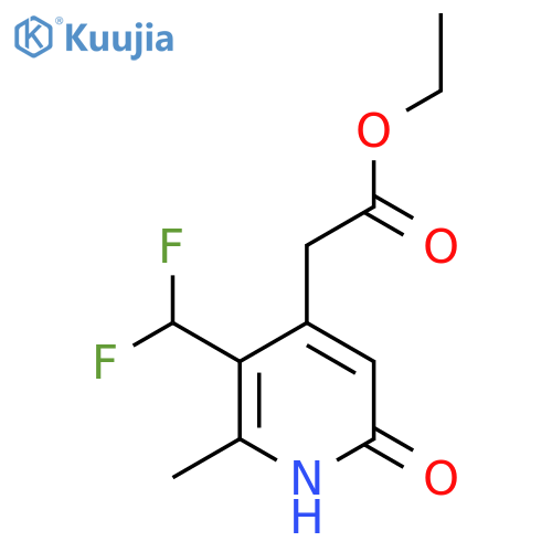 Ethyl 3-(difluoromethyl)-6-hydroxy-2-methylpyridine-4-acetate structure