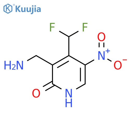3-(Aminomethyl)-4-(difluoromethyl)-2-hydroxy-5-nitropyridine structure