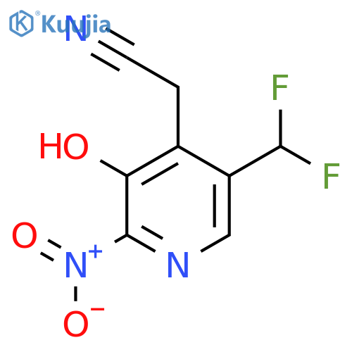 5-(Difluoromethyl)-3-hydroxy-2-nitropyridine-4-acetonitrile structure