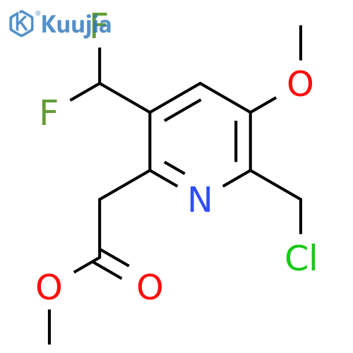 Methyl 2-(chloromethyl)-5-(difluoromethyl)-3-methoxypyridine-6-acetate structure