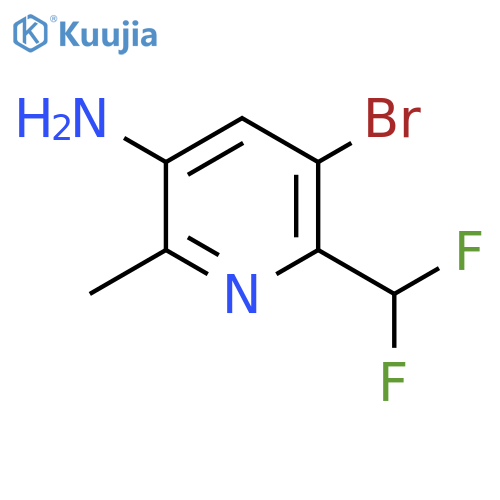 3-Amino-5-bromo-6-(difluoromethyl)-2-methylpyridine structure