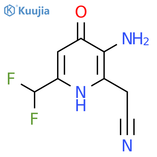 3-Amino-6-(difluoromethyl)-4-hydroxypyridine-2-acetonitrile structure