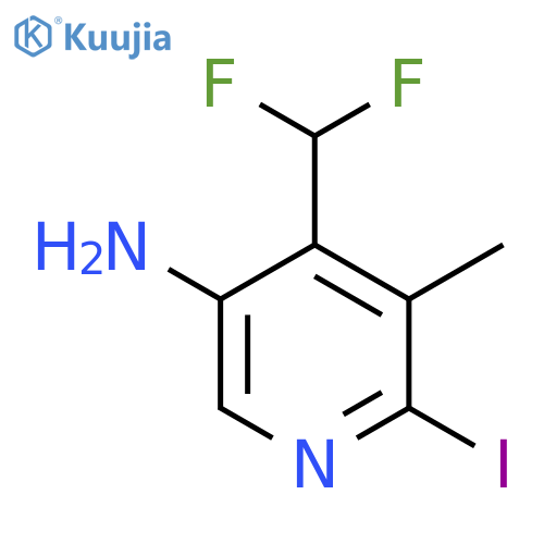5-Amino-4-(difluoromethyl)-2-iodo-3-methylpyridine structure