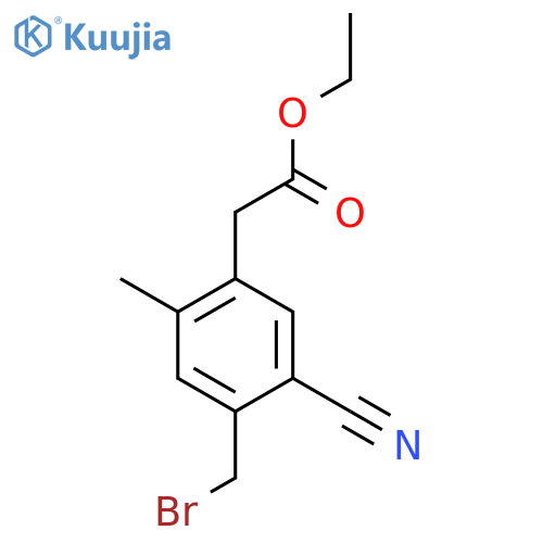 Ethyl 4-bromomethyl-5-cyano-2-methylphenylacetate structure