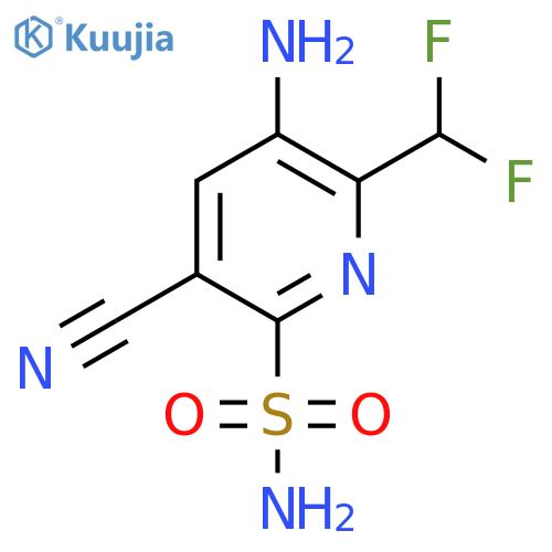 3-Amino-5-cyano-2-(difluoromethyl)pyridine-6-sulfonamide structure