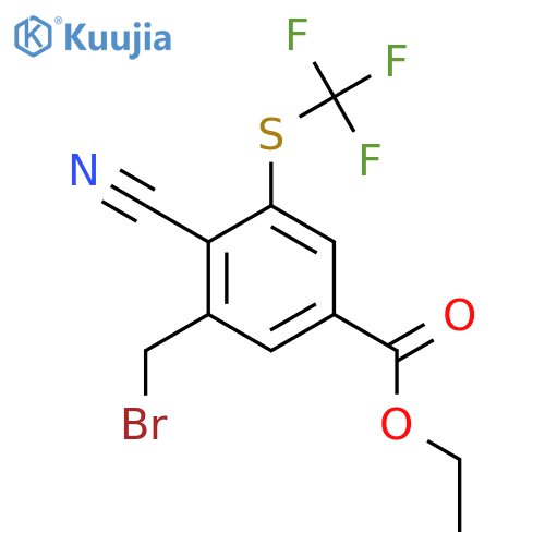 Ethyl 3-bromomethyl-4-cyano-5-(trifluoromethylthio)benzoate structure