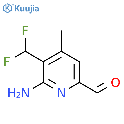 2-Amino-3-(difluoromethyl)-4-methylpyridine-6-carboxaldehyde structure