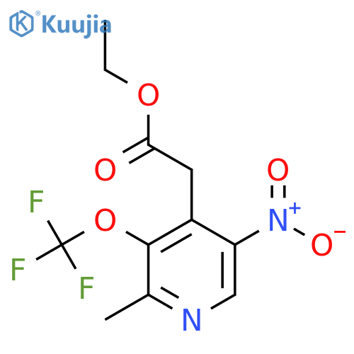 Ethyl 2-methyl-5-nitro-3-(trifluoromethoxy)pyridine-4-acetate structure