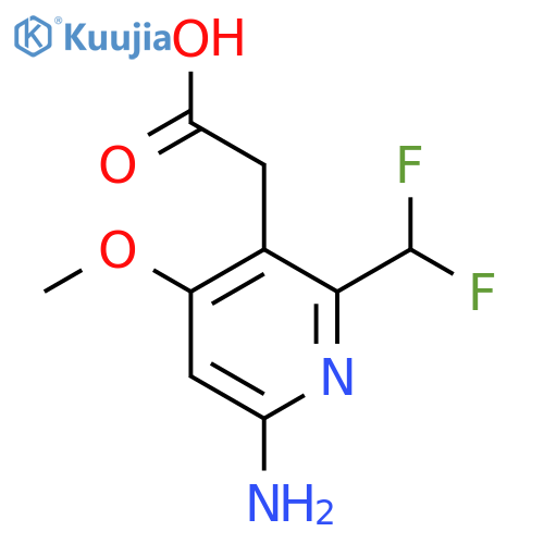 6-Amino-2-(difluoromethyl)-4-methoxypyridine-3-acetic acid structure