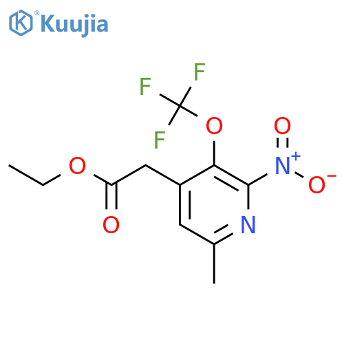 Ethyl 6-methyl-2-nitro-3-(trifluoromethoxy)pyridine-4-acetate structure
