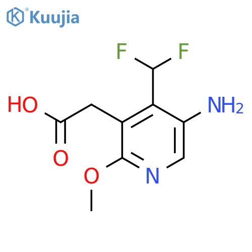5-Amino-4-(difluoromethyl)-2-methoxypyridine-3-acetic acid structure
