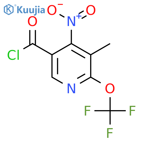 3-Methyl-4-nitro-2-(trifluoromethoxy)pyridine-5-carbonyl chloride structure