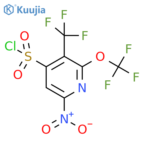 6-Nitro-2-(trifluoromethoxy)-3-(trifluoromethyl)pyridine-4-sulfonyl chloride structure