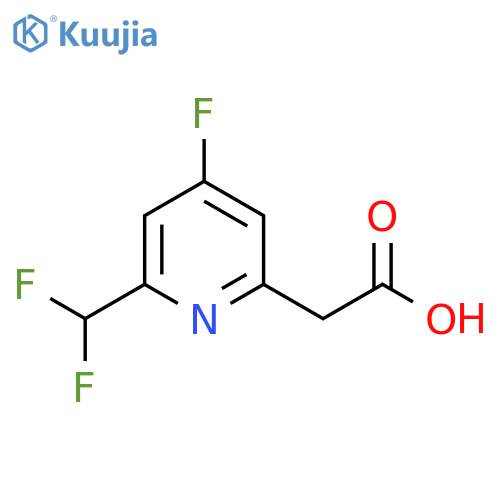 2-(Difluoromethyl)-4-fluoropyridine-6-acetic acid structure