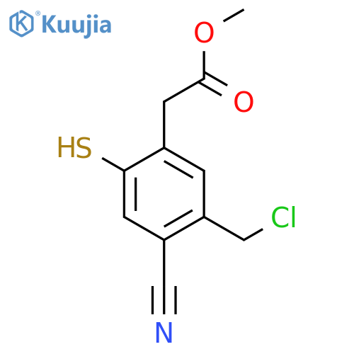 Methyl 5-chloromethyl-4-cyano-2-mercaptophenylacetate structure