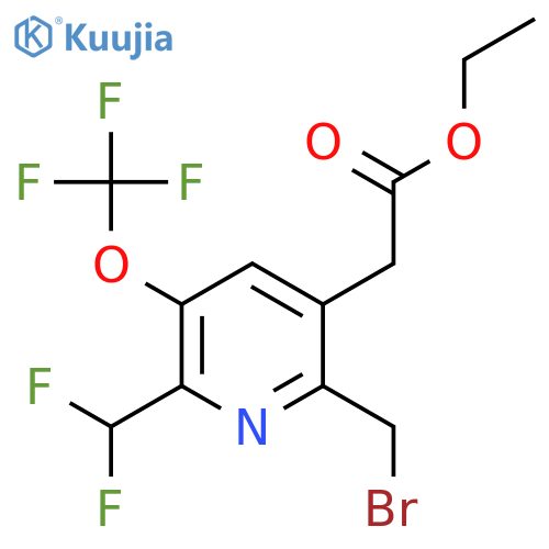 Ethyl 2-(bromomethyl)-6-(difluoromethyl)-5-(trifluoromethoxy)pyridine-3-acetate structure