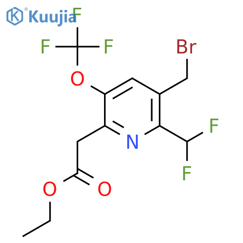 Ethyl 3-(bromomethyl)-2-(difluoromethyl)-5-(trifluoromethoxy)pyridine-6-acetate structure