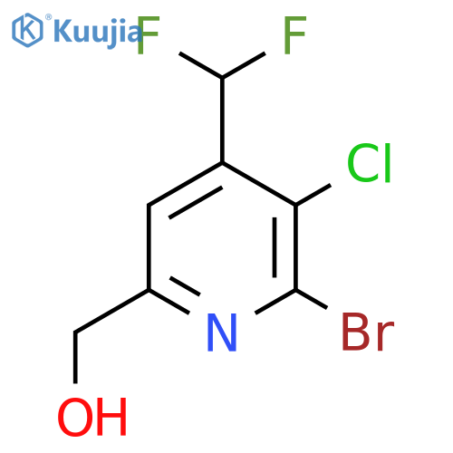 2-Bromo-3-chloro-4-(difluoromethyl)pyridine-6-methanol structure