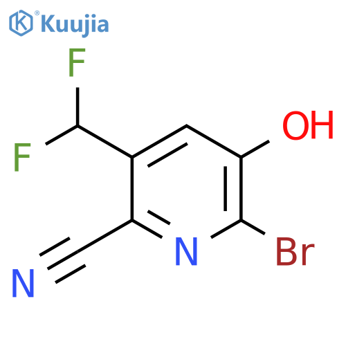 2-Bromo-6-cyano-5-(difluoromethyl)-3-hydroxypyridine structure