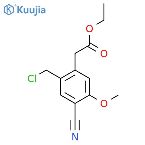 Ethyl 2-chloromethyl-4-cyano-5-methoxyphenylacetate structure