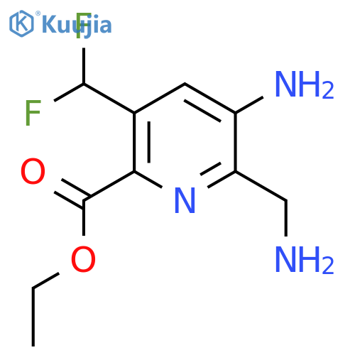 Ethyl 3-amino-2-(aminomethyl)-5-(difluoromethyl)pyridine-6-carboxylate structure