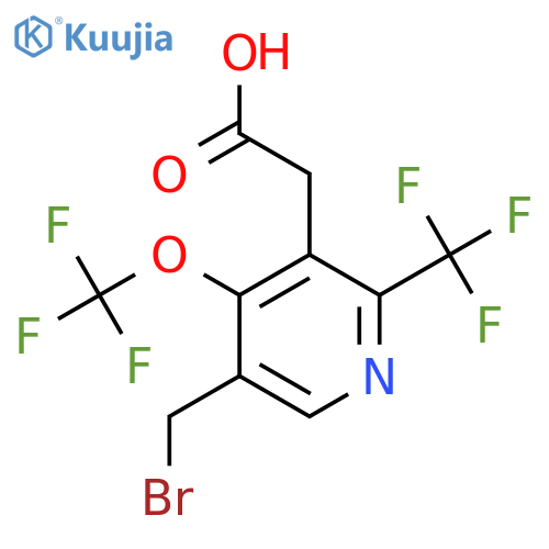 5-(Bromomethyl)-4-(trifluoromethoxy)-2-(trifluoromethyl)pyridine-3-acetic acid structure