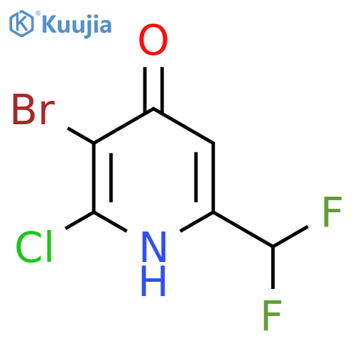 3-Bromo-2-chloro-6-(difluoromethyl)-4-hydroxypyridine structure