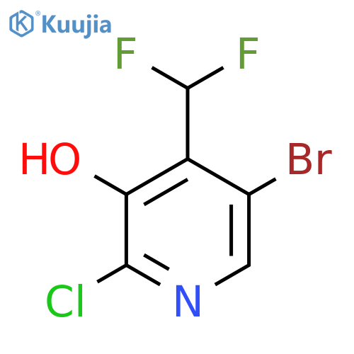5-Bromo-2-chloro-4-(difluoromethyl)-3-hydroxypyridine structure