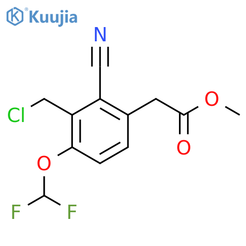 Methyl 3-chloromethyl-2-cyano-4-(difluoromethoxy)phenylacetate structure