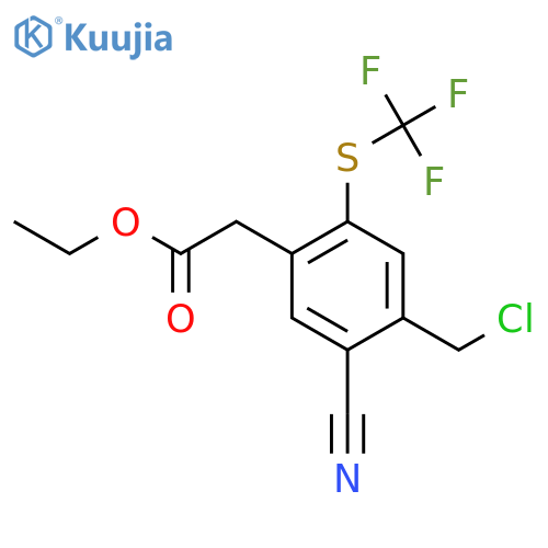 Ethyl 4-chloromethyl-5-cyano-2-(trifluoromethylthio)phenylacetate structure