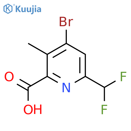 4-Bromo-6-(difluoromethyl)-3-methylpyridine-2-carboxylic acid structure