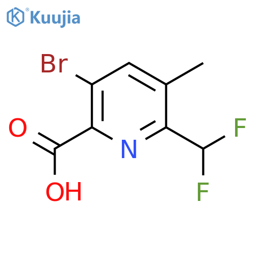 5-Bromo-2-(difluoromethyl)-3-methylpyridine-6-carboxylic acid structure