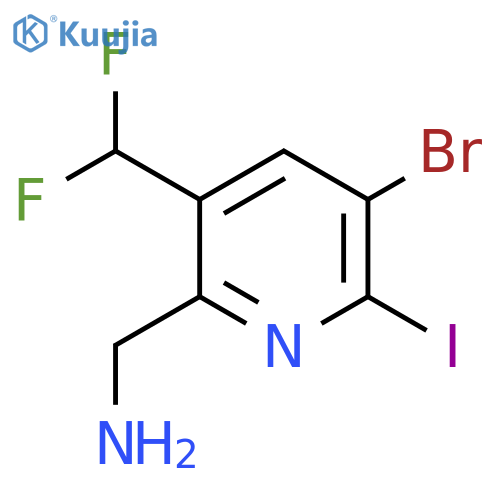 2-(Aminomethyl)-5-bromo-3-(difluoromethyl)-6-iodopyridine structure