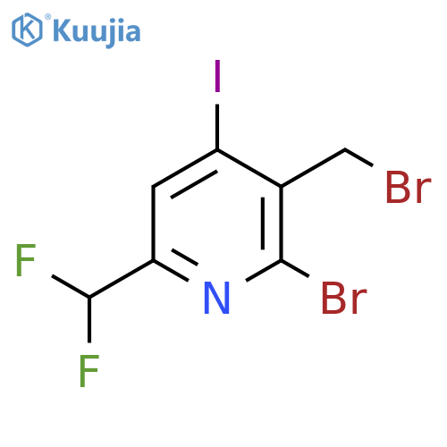 2-Bromo-3-(bromomethyl)-6-(difluoromethyl)-4-iodopyridine structure
