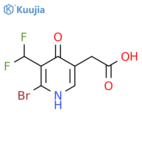 2-Bromo-3-(difluoromethyl)-4-hydroxypyridine-5-acetic acid structure