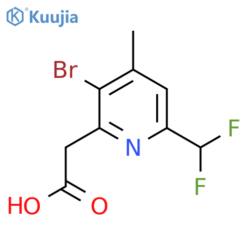 3-Bromo-6-(difluoromethyl)-4-methylpyridine-2-acetic acid structure