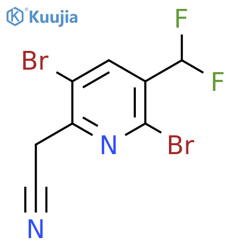 2,5-Dibromo-3-(difluoromethyl)pyridine-6-acetonitrile structure