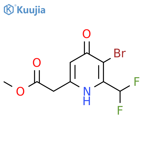 Methyl 3-bromo-2-(difluoromethyl)-4-hydroxypyridine-6-acetate structure