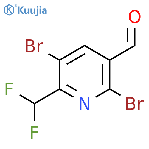 3,6-Dibromo-2-(difluoromethyl)pyridine-5-carboxaldehyde structure