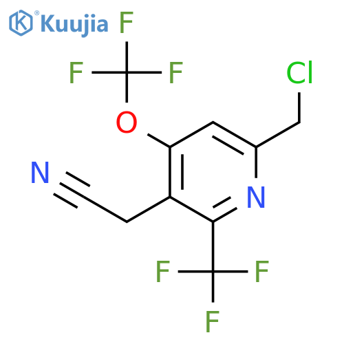 6-(Chloromethyl)-4-(trifluoromethoxy)-2-(trifluoromethyl)pyridine-3-acetonitrile structure