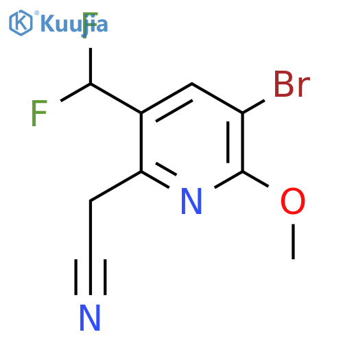 3-Bromo-5-(difluoromethyl)-2-methoxypyridine-6-acetonitrile structure
