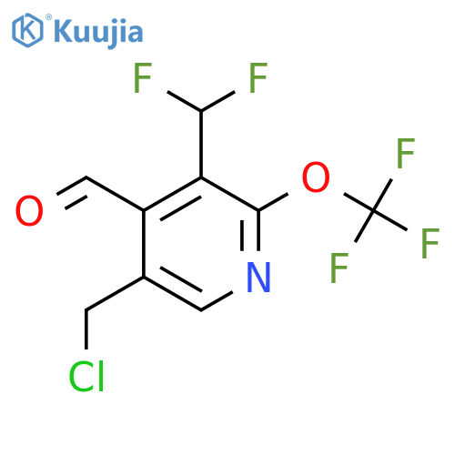 5-(Chloromethyl)-3-(difluoromethyl)-2-(trifluoromethoxy)pyridine-4-carboxaldehyde structure