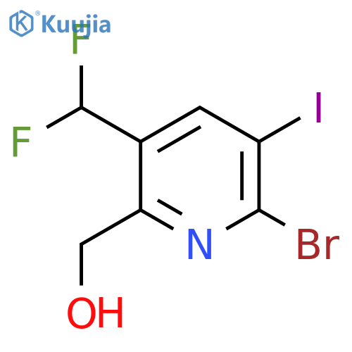 2-Bromo-5-(difluoromethyl)-3-iodopyridine-6-methanol structure