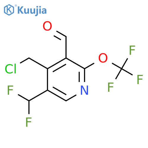 4-(Chloromethyl)-5-(difluoromethyl)-2-(trifluoromethoxy)pyridine-3-carboxaldehyde structure