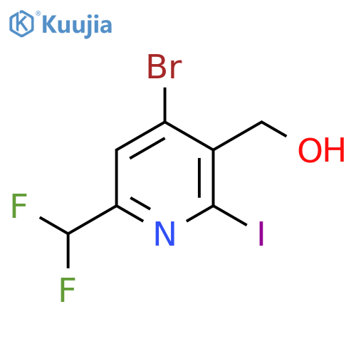 4-Bromo-6-(difluoromethyl)-2-iodopyridine-3-methanol structure